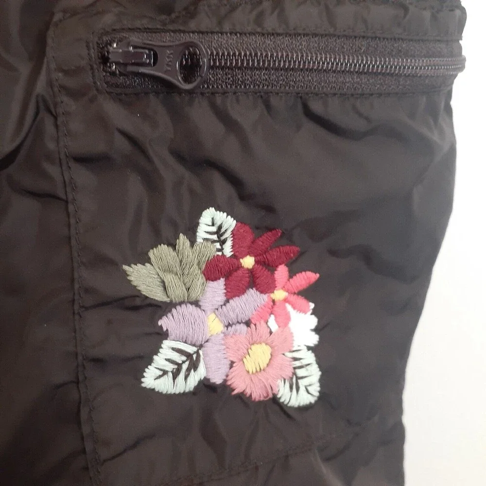 Old Navy Overalls Snowsuit Girls 18-24 Mos. Brown Floral Fleece Lined Pockets